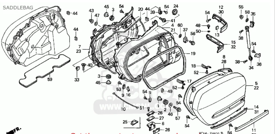 HONDA GL1800 GOLDWING GENUINE LEFT SADDLEBAG LID KELLY MAGENTA 81421-MCA-000ZL - Image 6