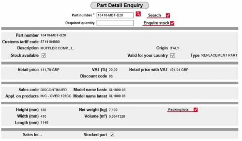 HONDA XL1000 VARADERO 03 -06 GENUINE LEFT EXHAUST SILENCER MUFFLER 18410-MBT-D20 - Image 10